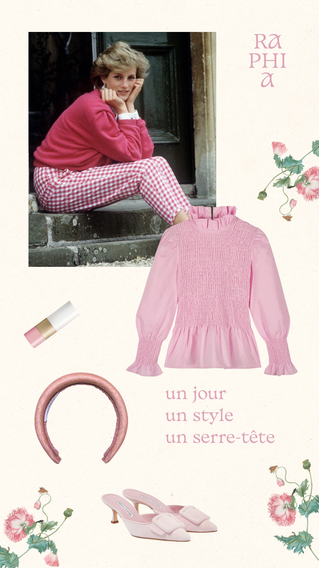 tenue rose élégante avec serre-tête