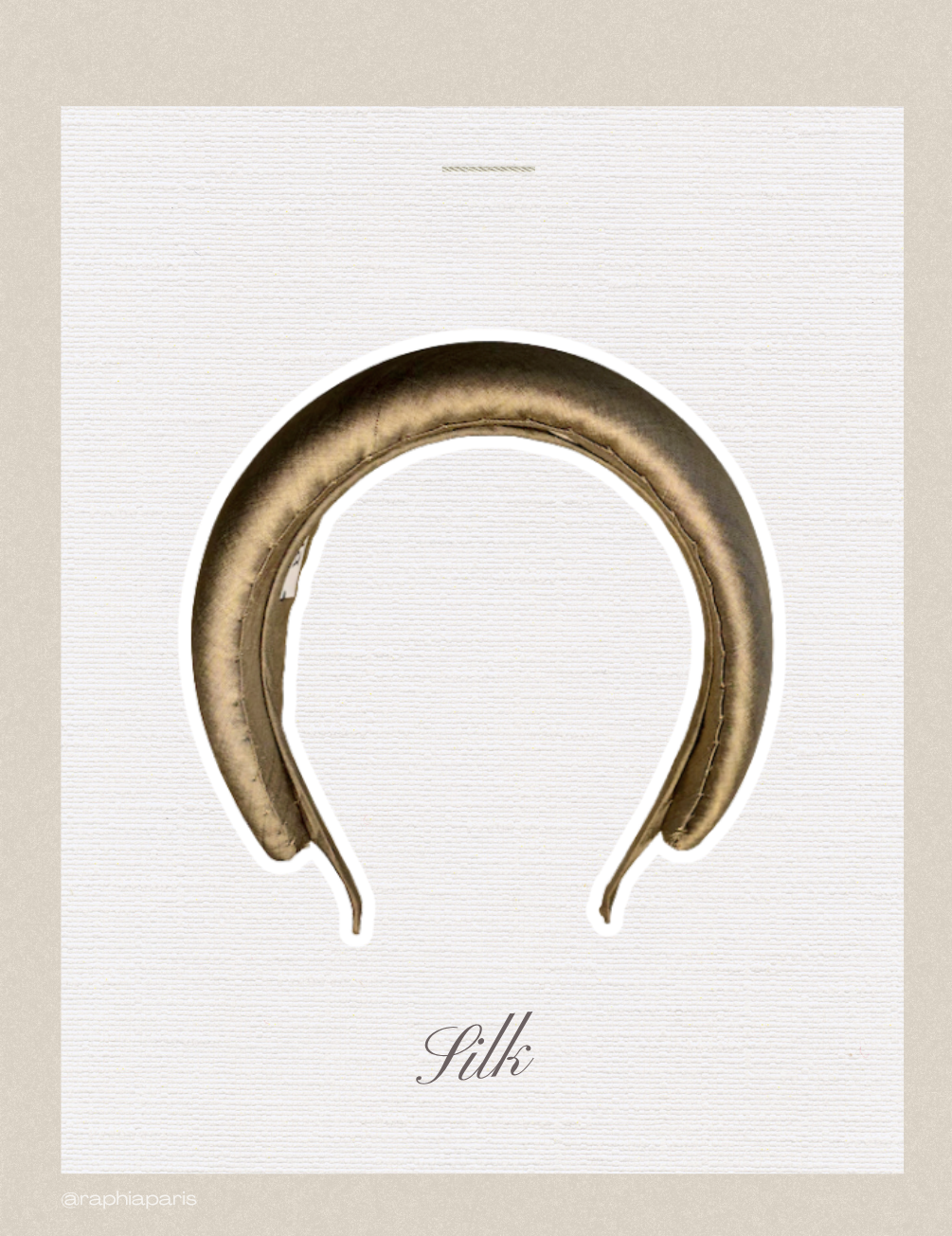 Serre-tête large en soie mordoré Raphia Paris