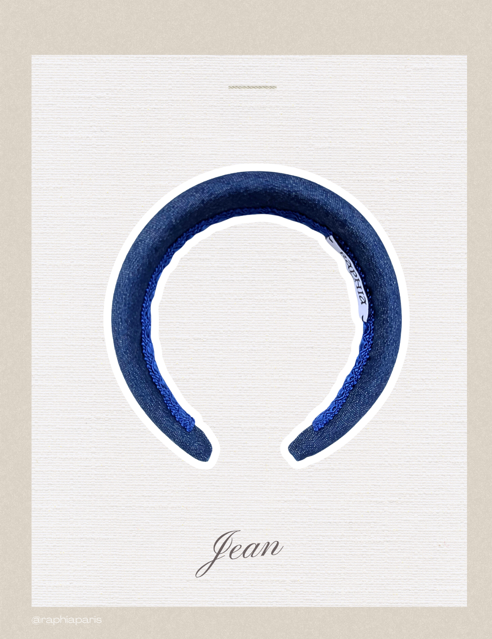 Serre-tête en jean brut Raphia Paris