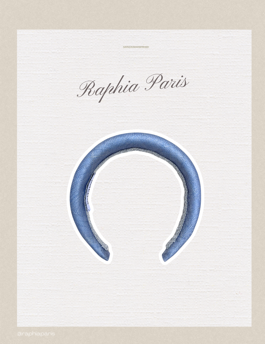Serre-tête en sinamay bleu clair baby blue Raphia Paris