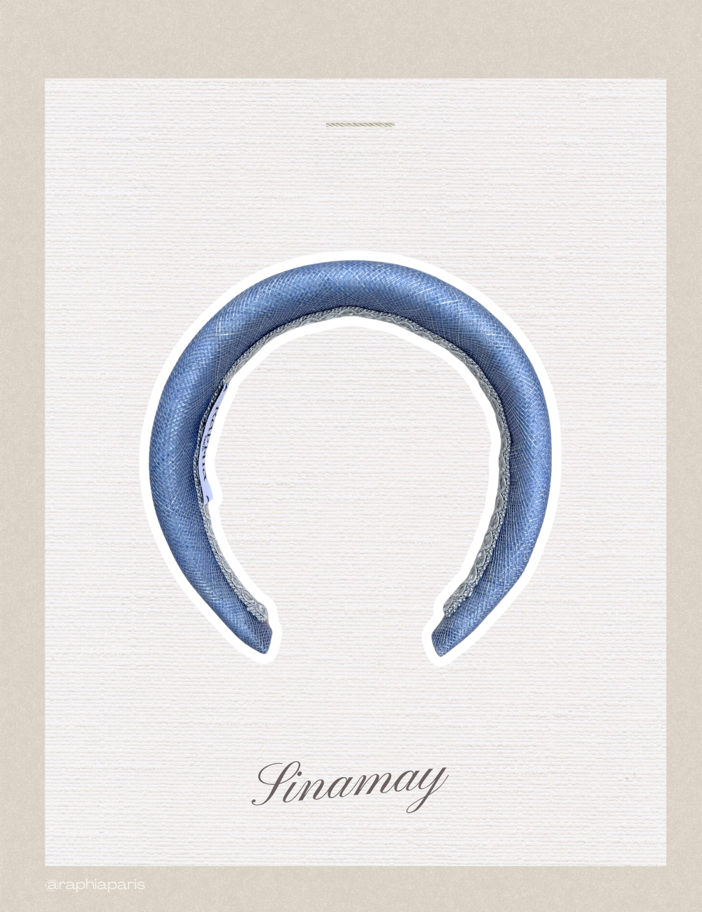 Serre-tête en sinamay bleu clair baby blue Raphia Paris