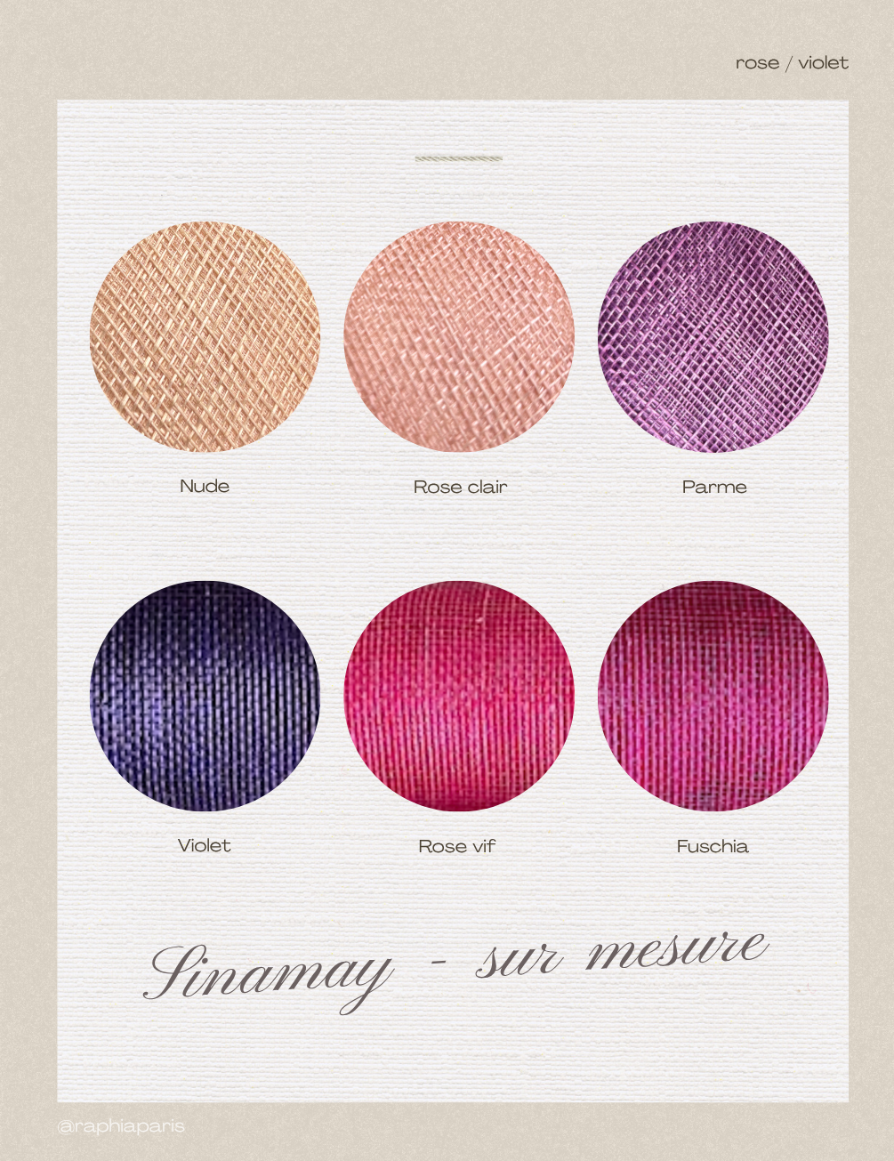 serre-têtes sur mesure coloris rose violet
