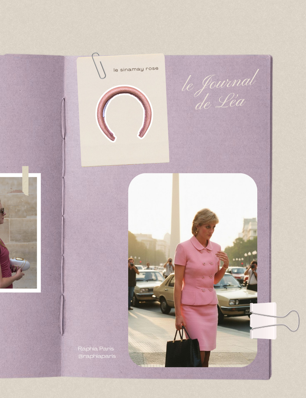 tenue dans les tons roses avec serre-tête