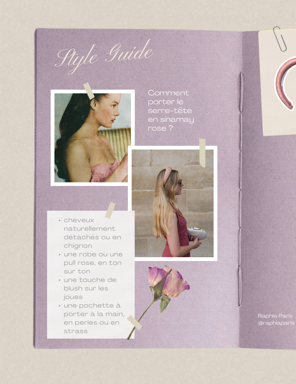 tenue rose pour cérémonie avec serre-tête